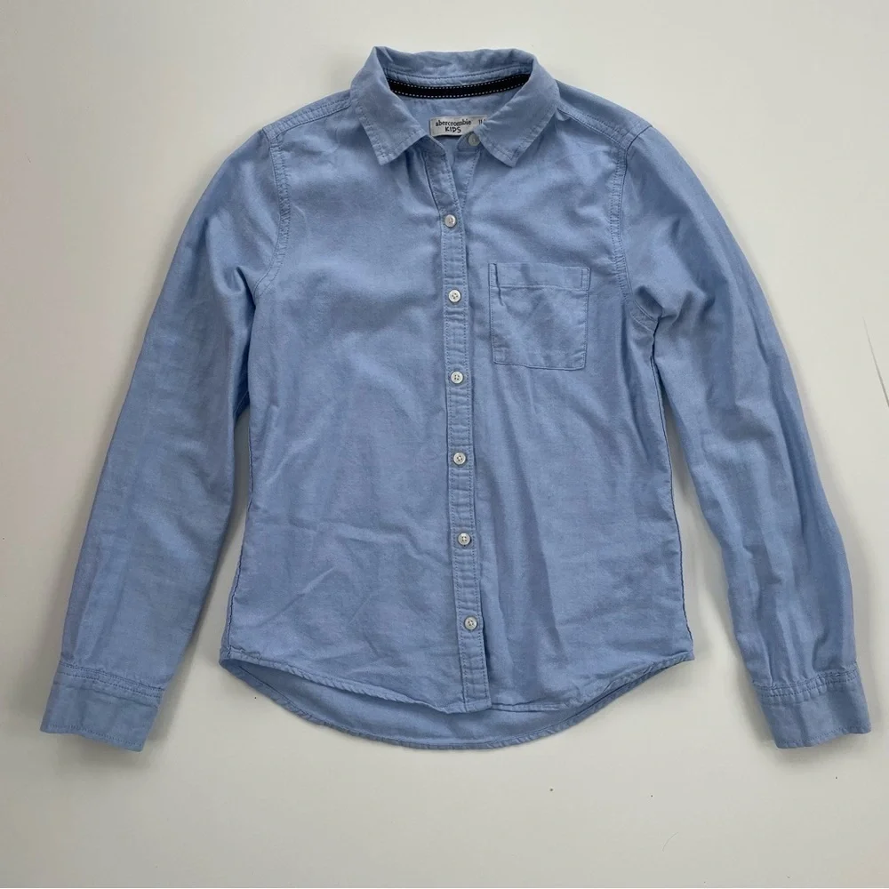 Abercrombie Kids Blue Oxford style Button Down Shirts LOT OF TWO Size 11/12 - Picture 2 of 9